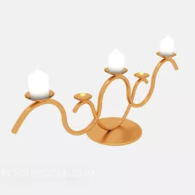 European Iron Candlestick Light 3d model