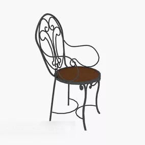 European Iron Chair Antique Design 3d model