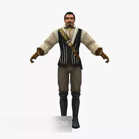 European Jazz Man Character 3d model