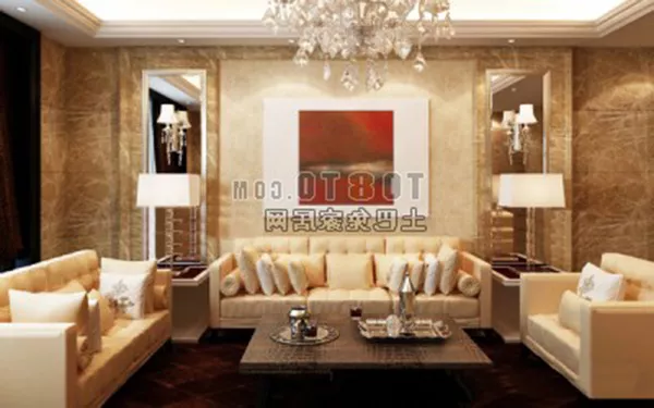 European Living Room With Chandelier 3d model European Living Room With Chandelier 3d model