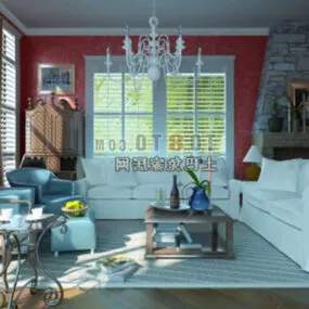 European Living Room Common Design 3d model