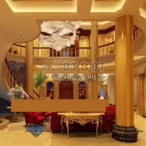 European Living Room Classic Decoration Interior 3d model