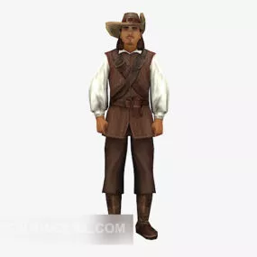 European Farmer Men Character 3d model