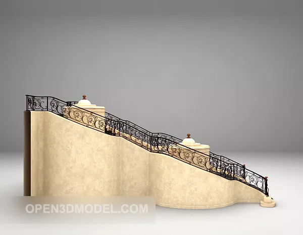 European Staircase Iron Railing 3d model European Staircase Iron Railing 3d model