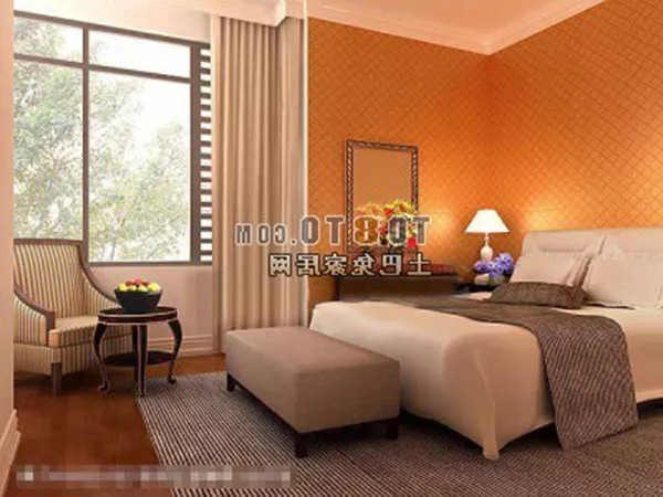 European Style Bedroom Yellow Wall Interior 3d model European Style Bedroom Yellow Wall Interior 3d model