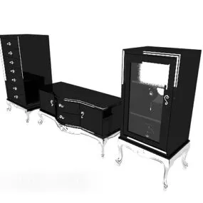 European Tv Cabinet, Side Cabinet 3d model