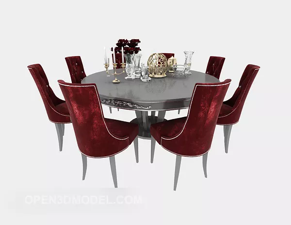 European Table Furniture 3d model European Table Furniture 3d model