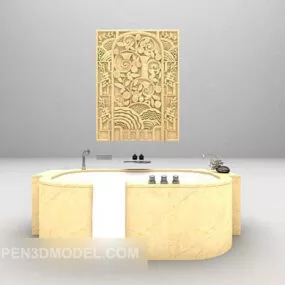 European Luxury Stone Bathtub 3d model