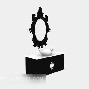 European Bathroom Mirror Washbasin 3d model