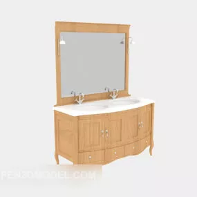 European Bathroom Mirror Washbasin Furniture 3d model