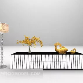 European Black White Modern Tv Cabinet 3d model