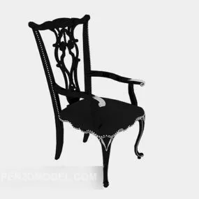 European Black Armchair 3d model