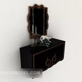European Black Dresser 3d model