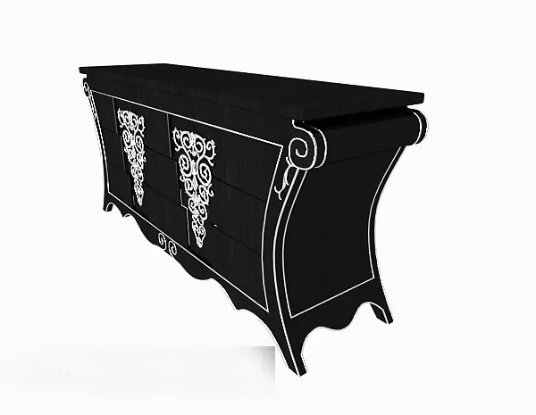European Black Fashion Side Cabinet 3d model European Black Fashion Side Cabinet 3d model