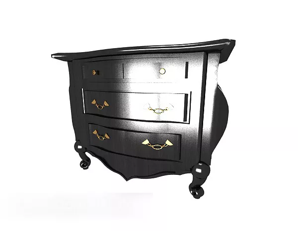 European Vintage Black Home Side Cabinet 3d model European Vintage Black Home Side Cabinet 3d model