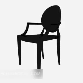 European Black Lounge Chair 3d model