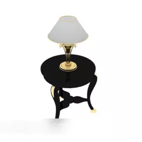 European Black Round Small Table 3d model