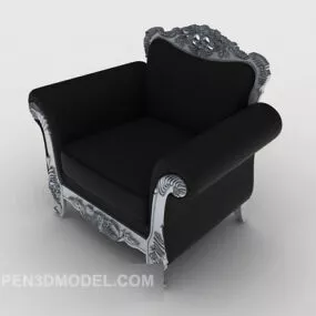 European Black Single Sofa Antique 3d model