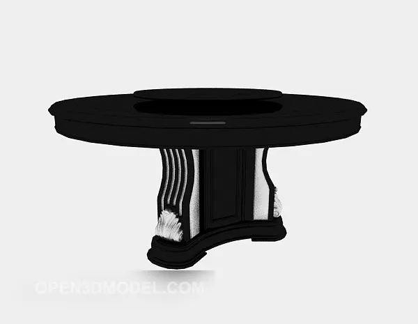 European Black Solid Wood Dining Table 3d model European Black Solid Wood Dining Table 3d model