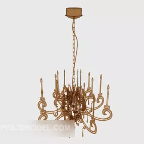European Brown Craft Chandelier Design 3d model