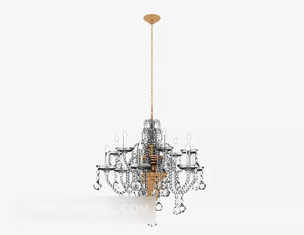 European Brown Crystal Chandelier 3d model European Brown Crystal Chandelier 3d model