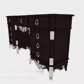European Brown Desk 3d model