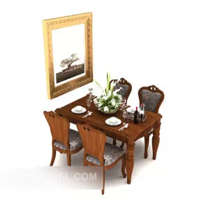 European Brown High-class Table 3d model