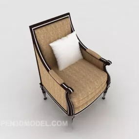 European Brown Home Single Sofa 3d model