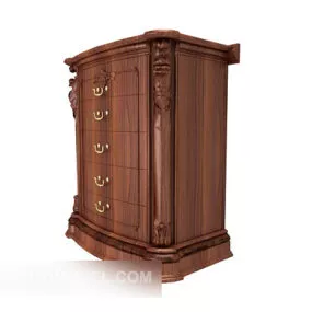 European Brown Side Cabinet 3d model