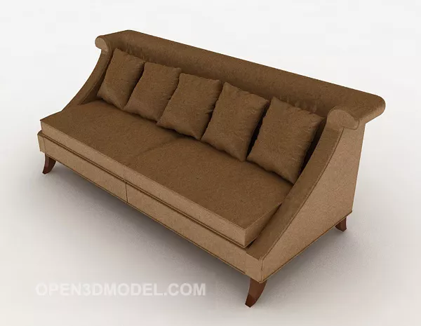European Brown Simple Multi Seaters Sofa 3d model European Brown Simple Multi Seaters Sofa 3d model