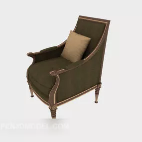 European Brown Single Sofa Vintage 3d model