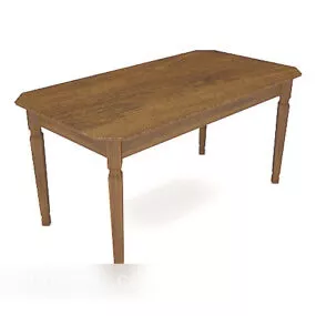 Brown Solid Wood Family Dinning Table 3d model
