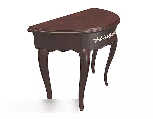 European Brown Solid Wood Side Table 3d model European Brown Solid Wood Side Table 3d model