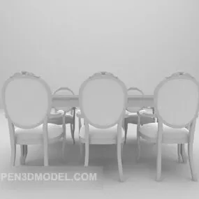 European Style Table Chair Furniture V1 3d model