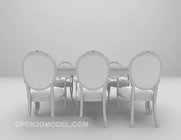 European Style Table Chair Furniture V1 3d model European Style Table Chair Furniture V1 3d model