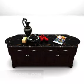 European Black Cabinet With Decoration 3d model