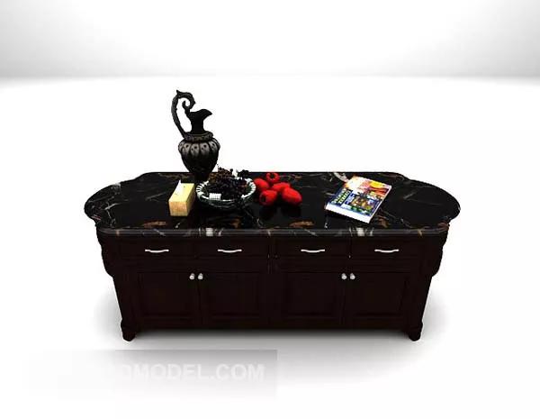 European Black Cabinet With Decoration 3d model European Black Cabinet With Decoration 3d model