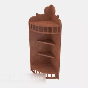 European Corner Wooden Cabinet 3d model