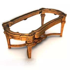 European Carved Tea Table 3d model