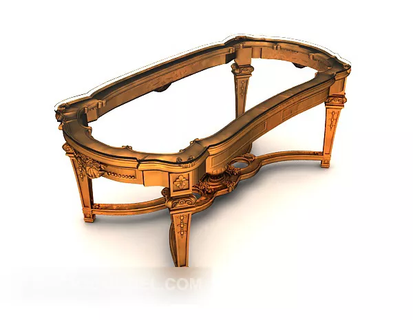 European Carved Tea Table 3d model European Carved Tea Table 3d model