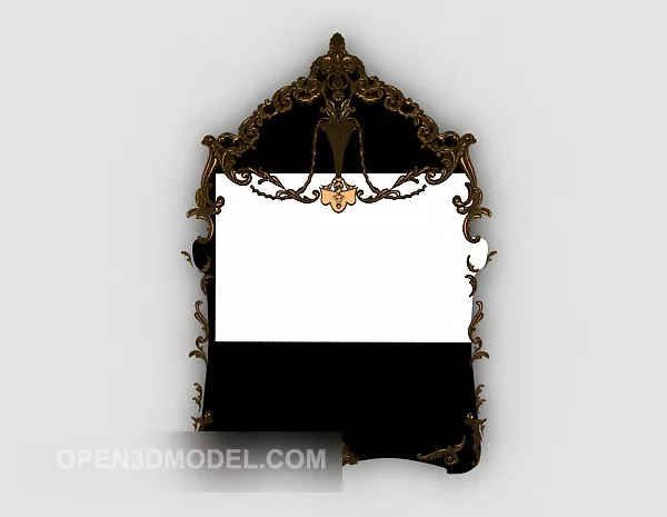 Rectangular Mirror With Corner Lamp 3d model