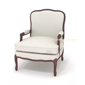 European Chair White Color 3d model