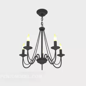 European Chandelier Classic Candlestick 3d model