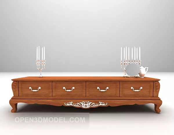 European Classic Wood Tv Cabinet 3d model European Classic Wood Tv Cabinet 3d model