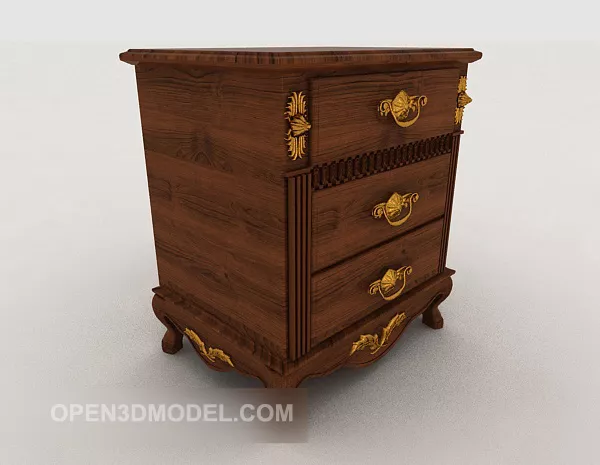European Classic Bedside Table Design 3d model European Classic Bedside Table Design 3d model