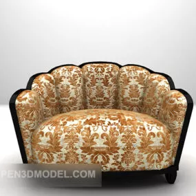 European Classic Pattern Sofa 3d model