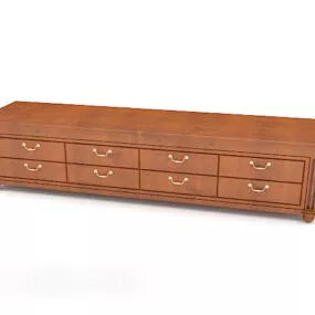 European Classic Solid Wood Tv Cabinet 3d model