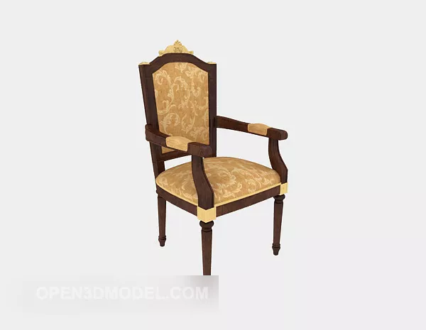 European Classic Solid Wood Lounge Chair 3d model European Classic Solid Wood Lounge Chair 3d model