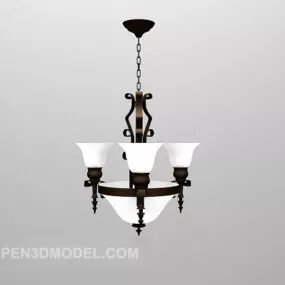European Black Classical Chandelier 3d model