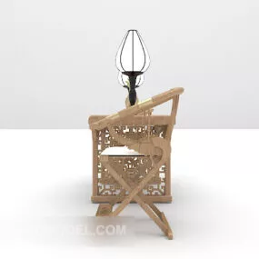 European Wooden Classical Table And Chair 3d model